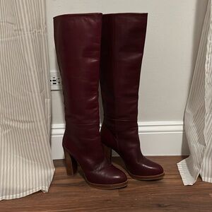 Zara boots - burgundy leather - size 39
